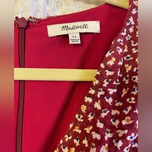 Madewell Maroon/Multicolor Floral Dress, Size 12